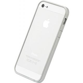 Foto Power Support Silver and White Flat Bumper Set for iPhone 5
