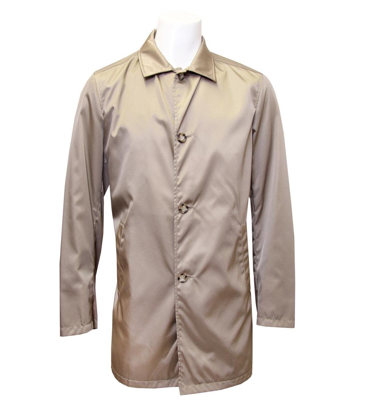 Foto Prada Mainline Dark Taupe Polyamide Single Breasted Raincoat