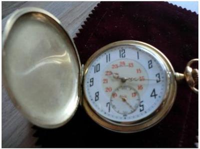 Foto Precioso Reloj De Bolsillo Saboneta, Marca Zenith, 54 Mm, Ba�o De Oro, Funciona