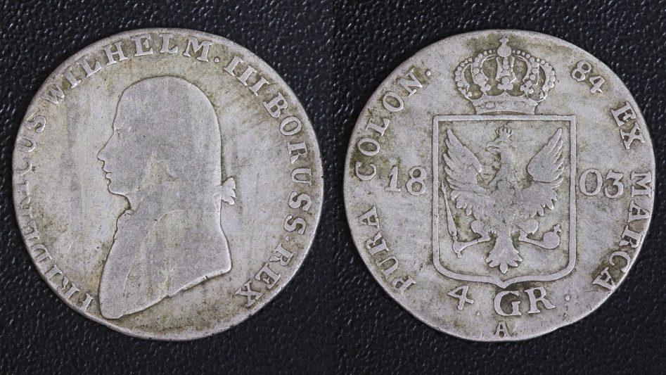 Foto Preußen 4 Groschen 1803 A