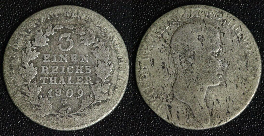 Foto Preußen Glatz 1/3 Taler 1809 G