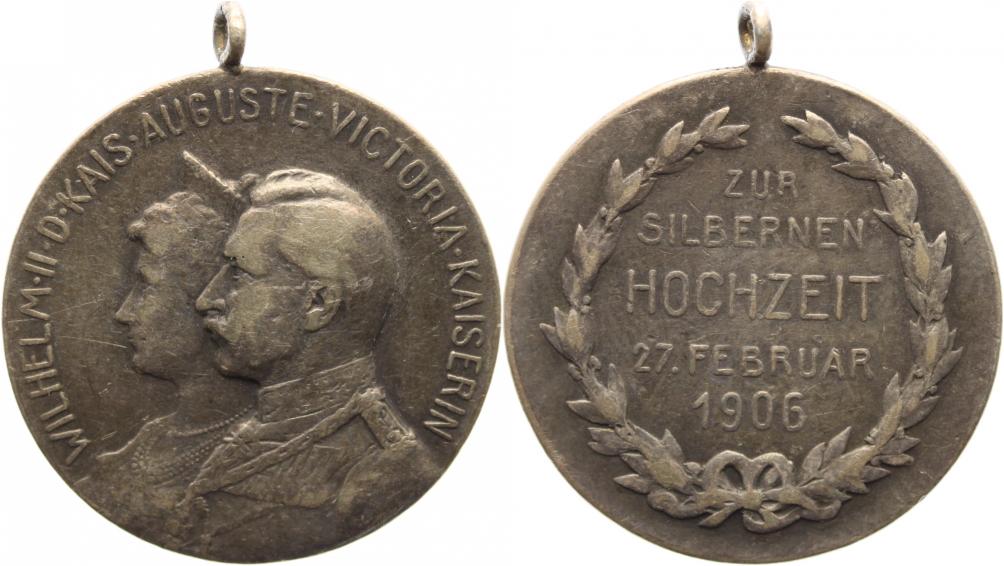 Foto Preußen Tragbare Silbermedaille 1906