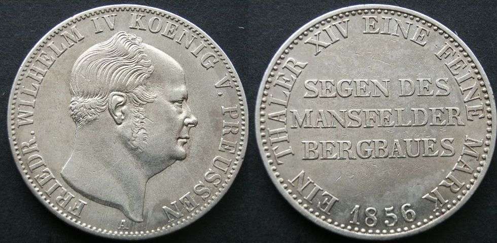 Foto Preussen 1 Taler Ausbeute 1856 A