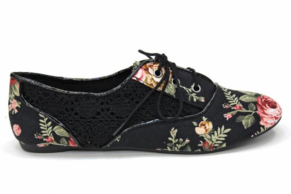 Foto PRIMROSE Vintage Floral Jazz Shoes BLACK Size: 6