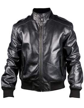 Foto Progresso Harrington Men’s Black Leather Jacket