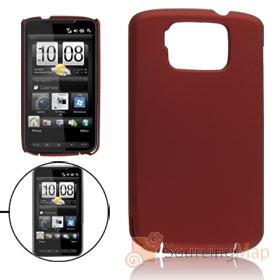 Foto protector de color rojo oscuro de goma cubierta de plástico duro para HTC Touch HD