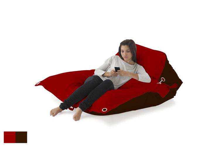 Foto Puff MySeat Bicolor Rojo Marrón