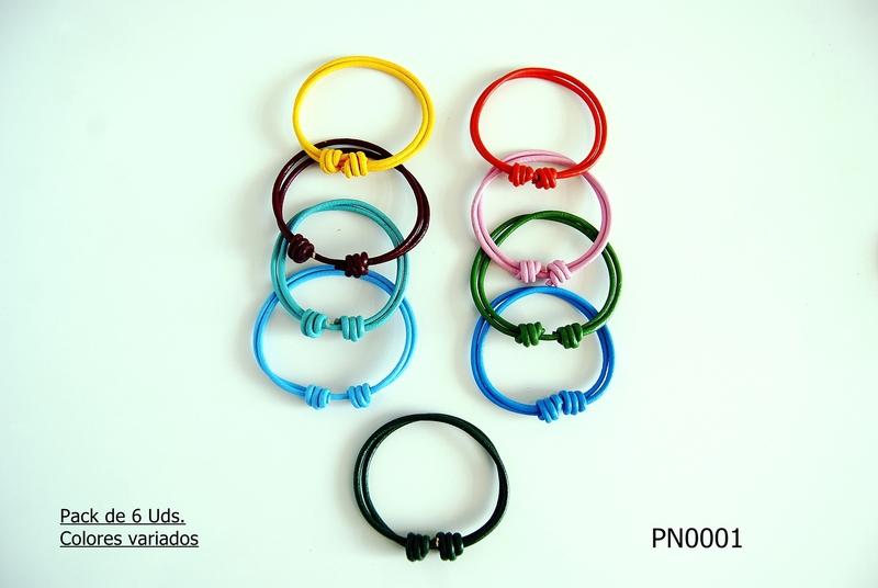 Foto Pulsera  cordn cuero colores PACK 6 UDS.