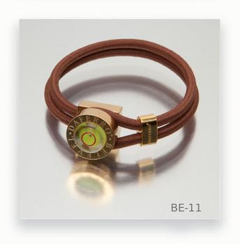 Foto Pulsera Daferro Cordon Marron Cierre Acero Dorado Belevel