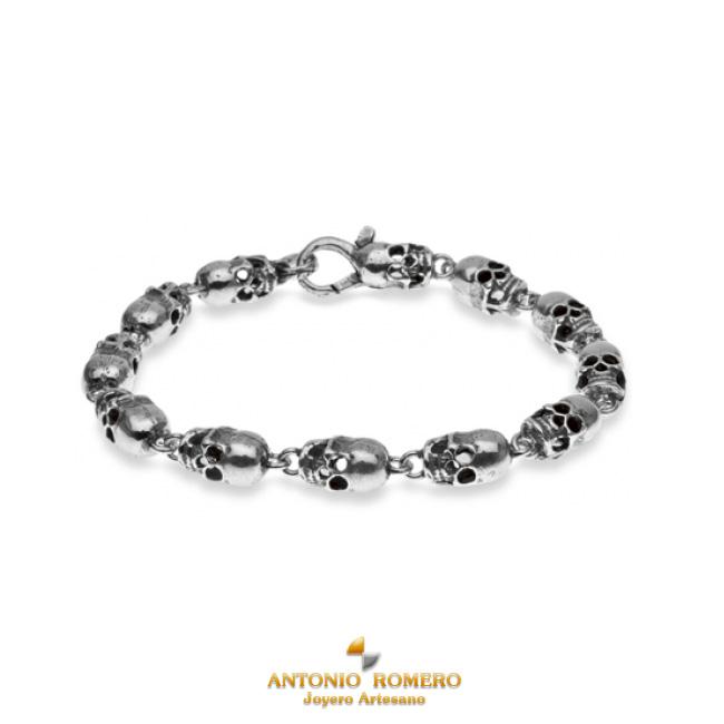 Foto Pulsera Plata de Palo calaveras CC10