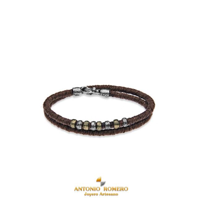 Foto Pulsera Plata de Palo Summertime yute choco c32ch