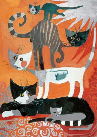 Foto Puzzle Heye De 1000 Piezas Gatos
