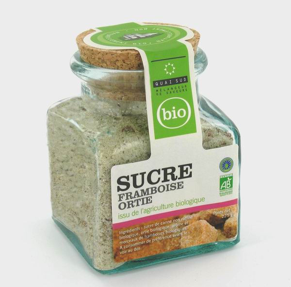 Foto Quai Sud Bio Azucar frambuesa ortie tarro vidrio 225 gr