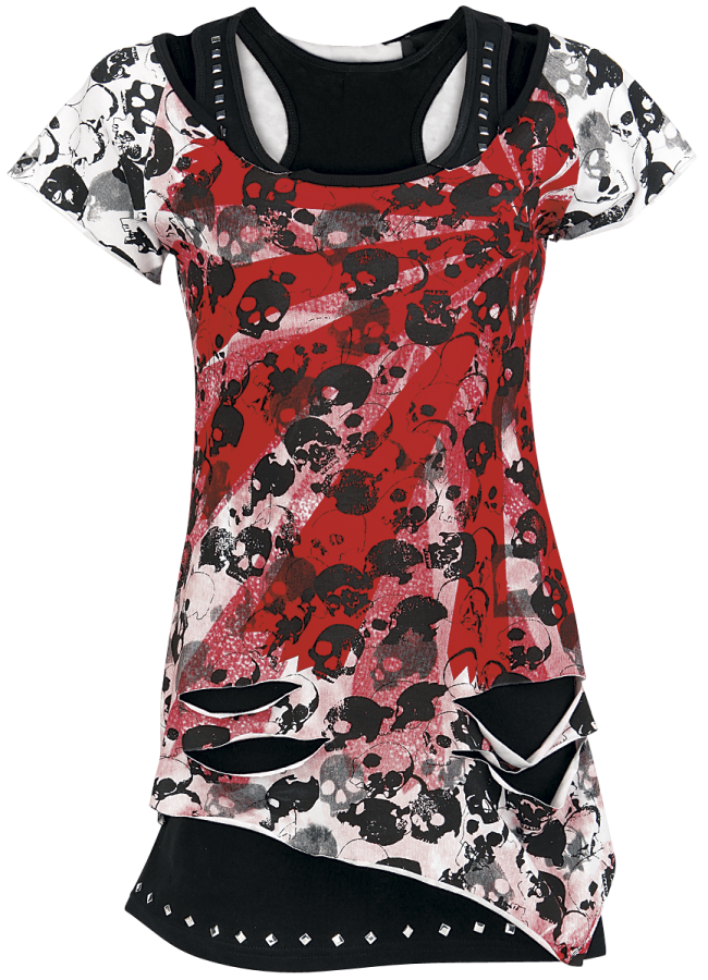 Foto Queen Of Darkness: Skullpunk Shirt - Camiseta Mujer