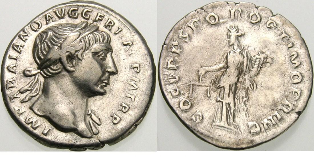 Foto Römische Kaiserzeit Denar 98-117 n Chr