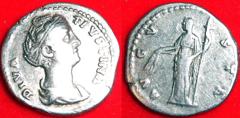 Foto Römische Kaiserzeit Faustina Mater Denar Gest 141 n Chr