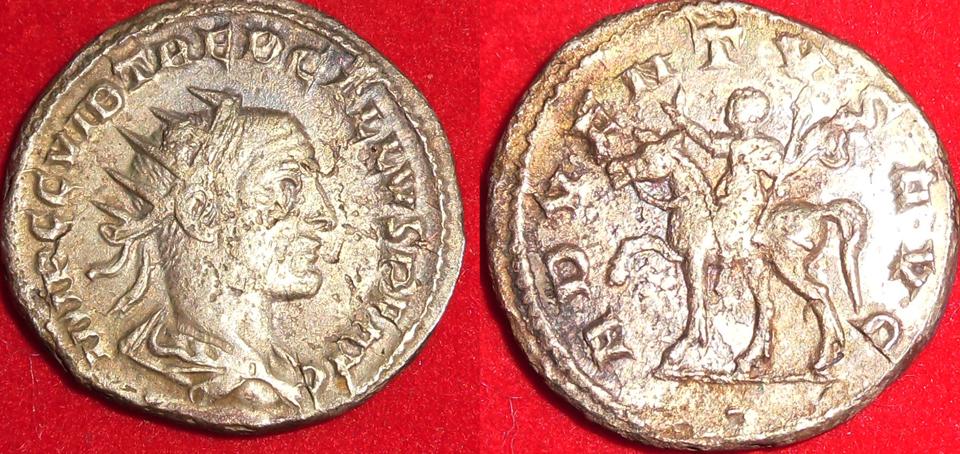 Foto Römische Kaiserzeit Trebinianus Gallus Antoninian 251-253 n Chr