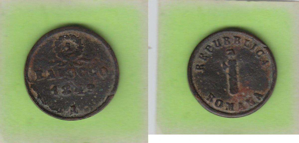 Foto Römische Republik Baiocco 1849
