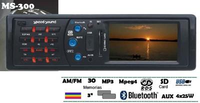 Foto Radio De Coche Speed Sound Ms-300 Bluetooth Car Audio Hifi Multimedia Subwoofer