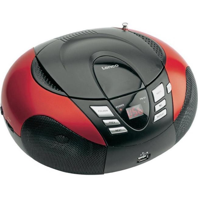 Foto Radio FM Lenco SCD37 Rojo Portatil (CD+USB)