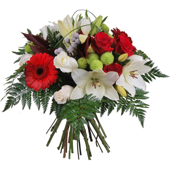 Foto Ramo de Flores Blanco y Rojo
