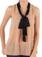 Foto Rare London Contrast Chiffon Top crema