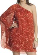 Foto Rare London Heart Pleated vestido rojo