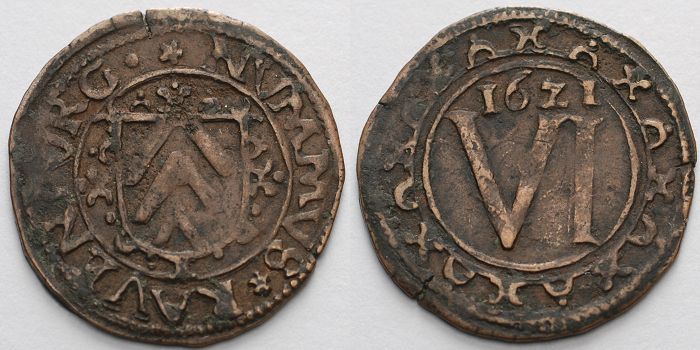 Foto Ravensberg-Grafschaft 6 Pfennig 1621