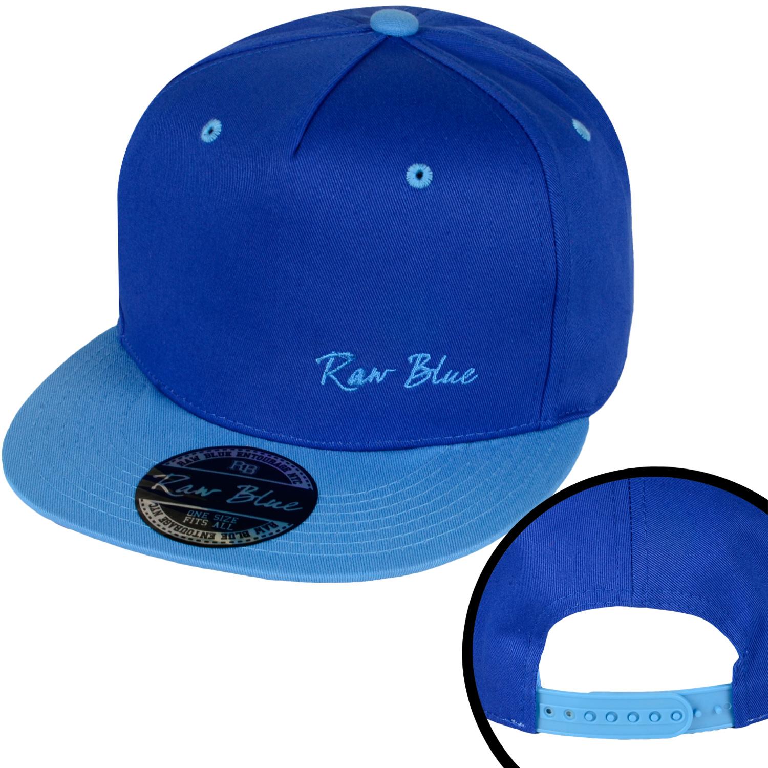 Foto Raw Blue Basic Signature Hombres Snapback Cap Azul Real Azul Claro