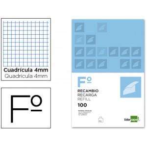 Foto Recambio liderpapel folio 100 h cuadro 4 mm