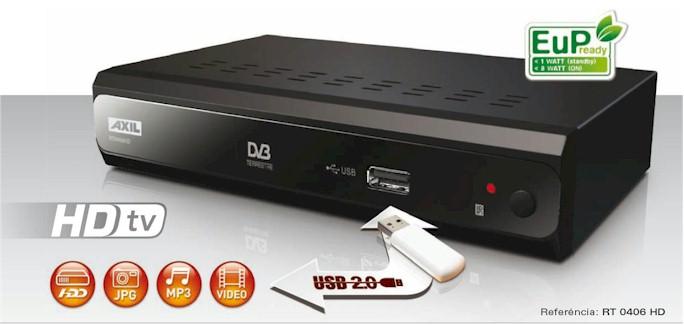 Foto Receptor TDT Axil RT0406HD PVR USB alta definición