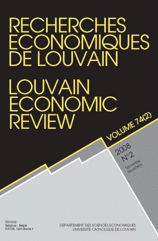 Foto Recherches economiques de louvain - louvain economic revieuw 2008/2 - volume74