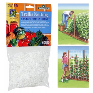 Foto Red Cuadros/Malla de entutorar Blanca para el Cultivo 14 m² (150x900cm)