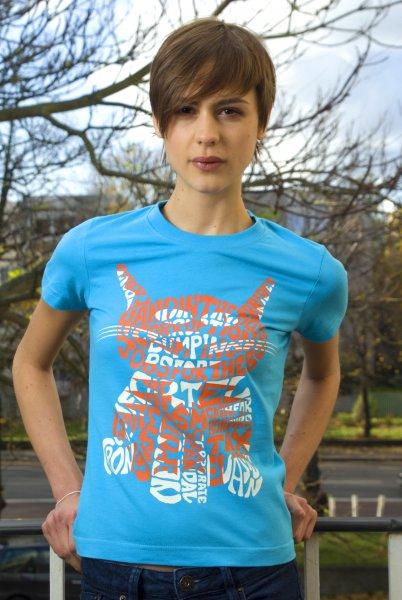 Foto Red Robot Ladies 'Fat Cat' T-Shirt (Electric)