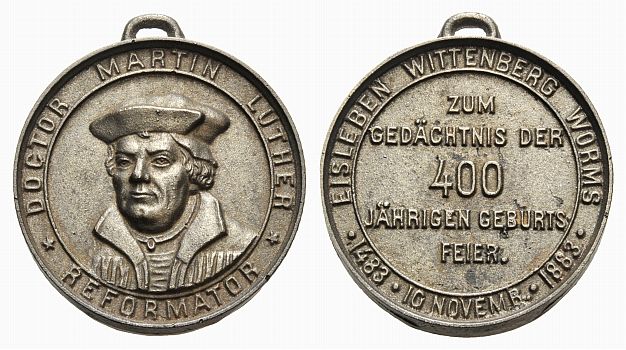 Foto Reformation Martin Luther, Religion und Ethik Eisen-Medaille 1883