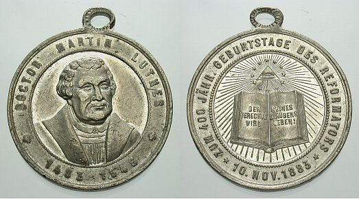 Foto Reformation Martin Luther, Religion und Ethik Zinn-Medaille 1883