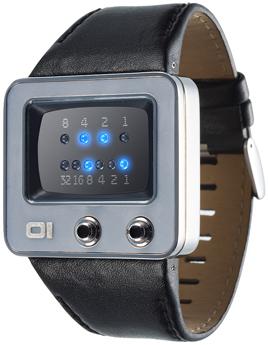 Foto Reloj binario TV plateado