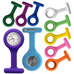 Foto reloj broche para enfermera funda silicona 10x colores watch