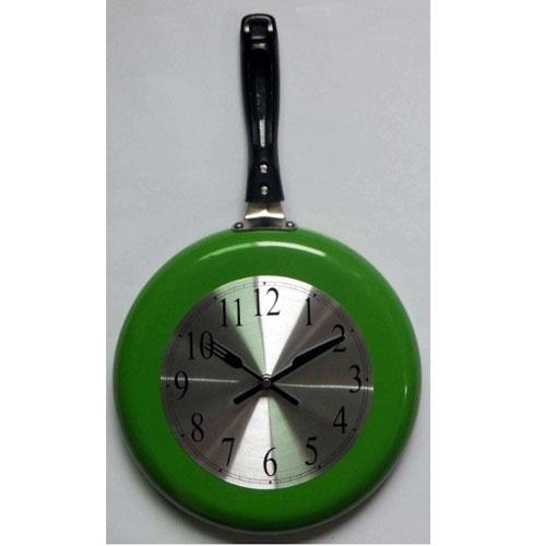 Foto Reloj cocina sarten verde 45x26x4.50 cm