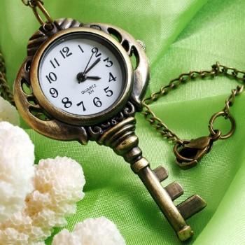 Foto reloj-collar metal necklace retro moda llave 55 x 32 mm