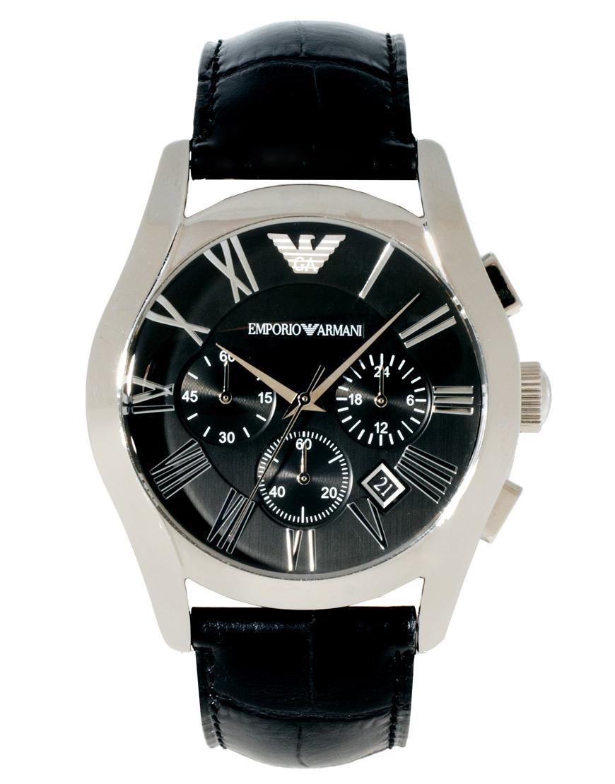Foto Reloj con correa de cuero AR1633 de Emporio Armani Negro