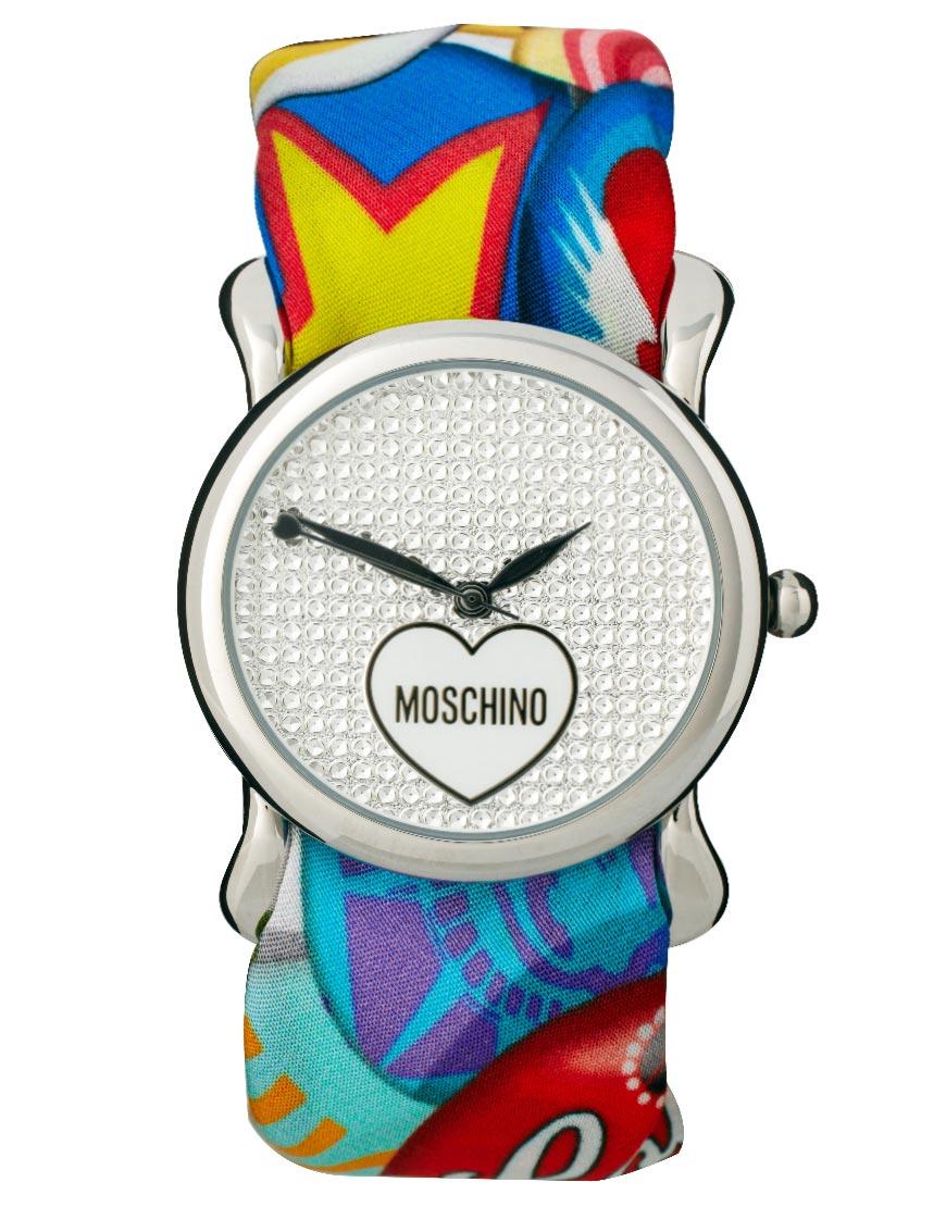 Foto Reloj con correa de fular de mujer de Moschino Blanco