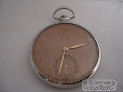 Foto reloj de bolsillo. rolex. acero. remontoir. años 50. esfera cobre