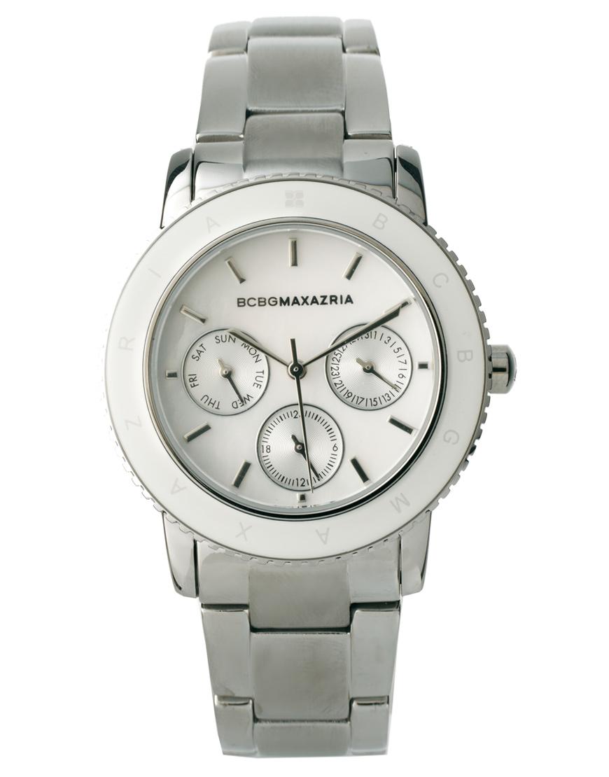 Foto Reloj de mujer metálico ancho con esfera multifunción de BCBG Pla...