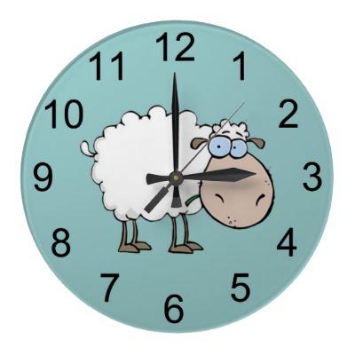 Foto Reloj de pared animal de las ovejas del bebé