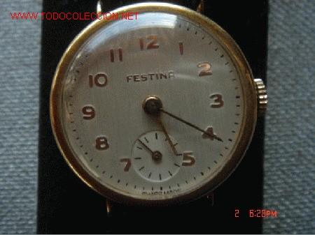 Foto reloj festina de mujer,caja oro de 1930