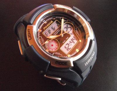 Foto Reloj  Hombre Deportivo Dual Formato Alarma,crono Luz Anike Ak9141 Azul Oscuro