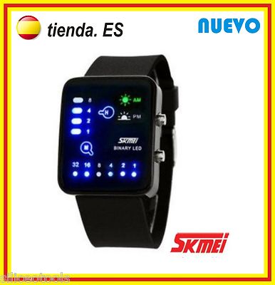 Foto reloj led - skmei - binario silicona binary led watch negro resistant  3atm 0890
