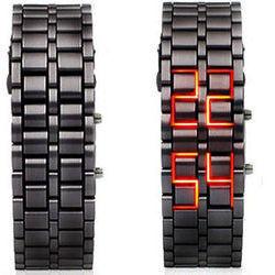 Foto reloj led rojo pulsera samurai 21mm lady metal