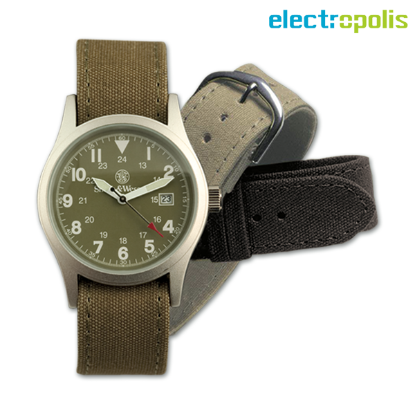 Foto Reloj militar réplica del usado por marines en Vietnam 3 correas intercambiables Tejido y acero Smith & Wesson 54030